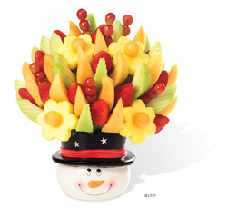 Delicious Fruit Design® with Ceramic Snowman Keepsake